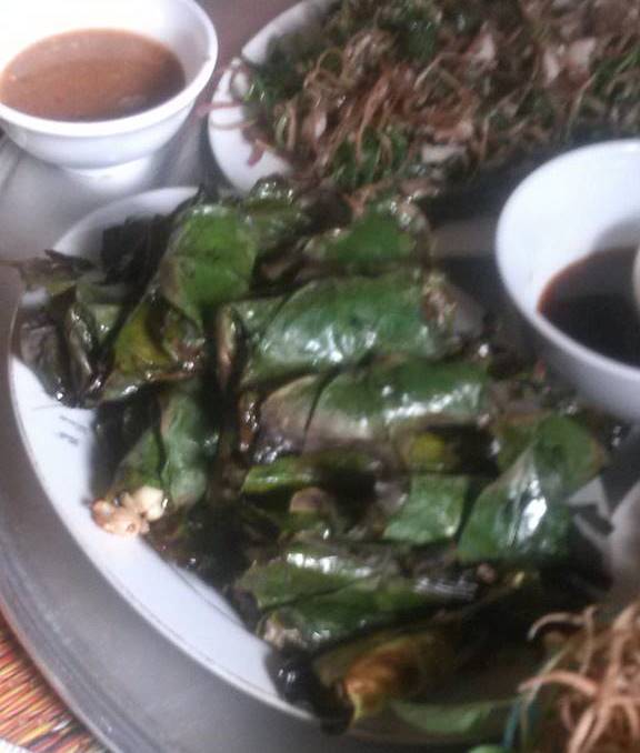Thịt tr&acirc;u cuốn l&aacute; bưởi thơm ngon hơn cuốn l&aacute; lốt