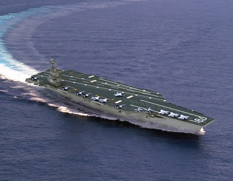 Tàu sân bay Gerald R. Ford của Mỹ được trang bị công nghệ EMALS mà Ấn Độ muốn sở hữu. Ảnh: Nav Source