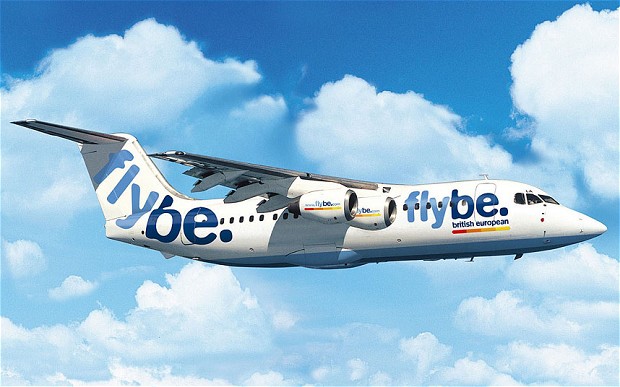 Một chiếc m&aacute;y bay của h&atilde;ng h&agrave;ng kh&ocirc;ng Flybe. Ảnh: Telegraph
