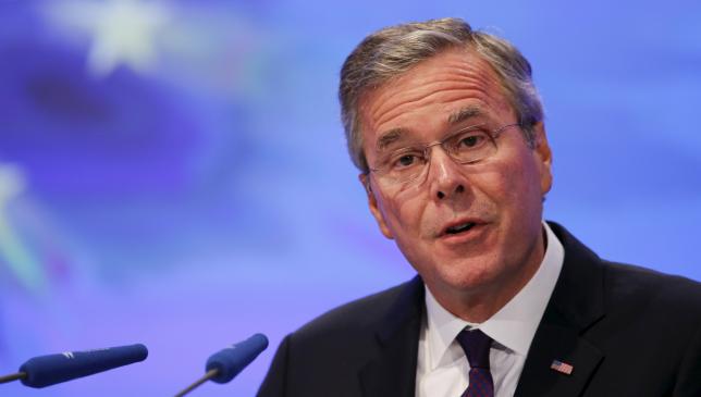 &Ocirc;ng Jeb Bush ph&aacute;t biểu tại Berlin h&ocirc;m 10-6. Ảnh: Reuters
