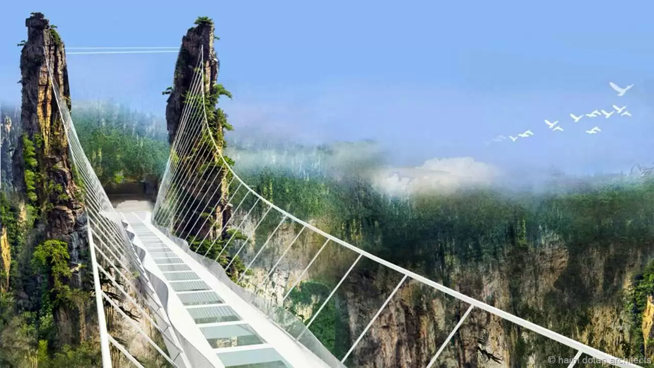 C&acirc;y cầu k&iacute;nh sắp đạt kỷ lục thế giới về chiều d&agrave;i v&agrave; độ cao ở Trung Quốc. Ảnh: Haim Dotan Architects