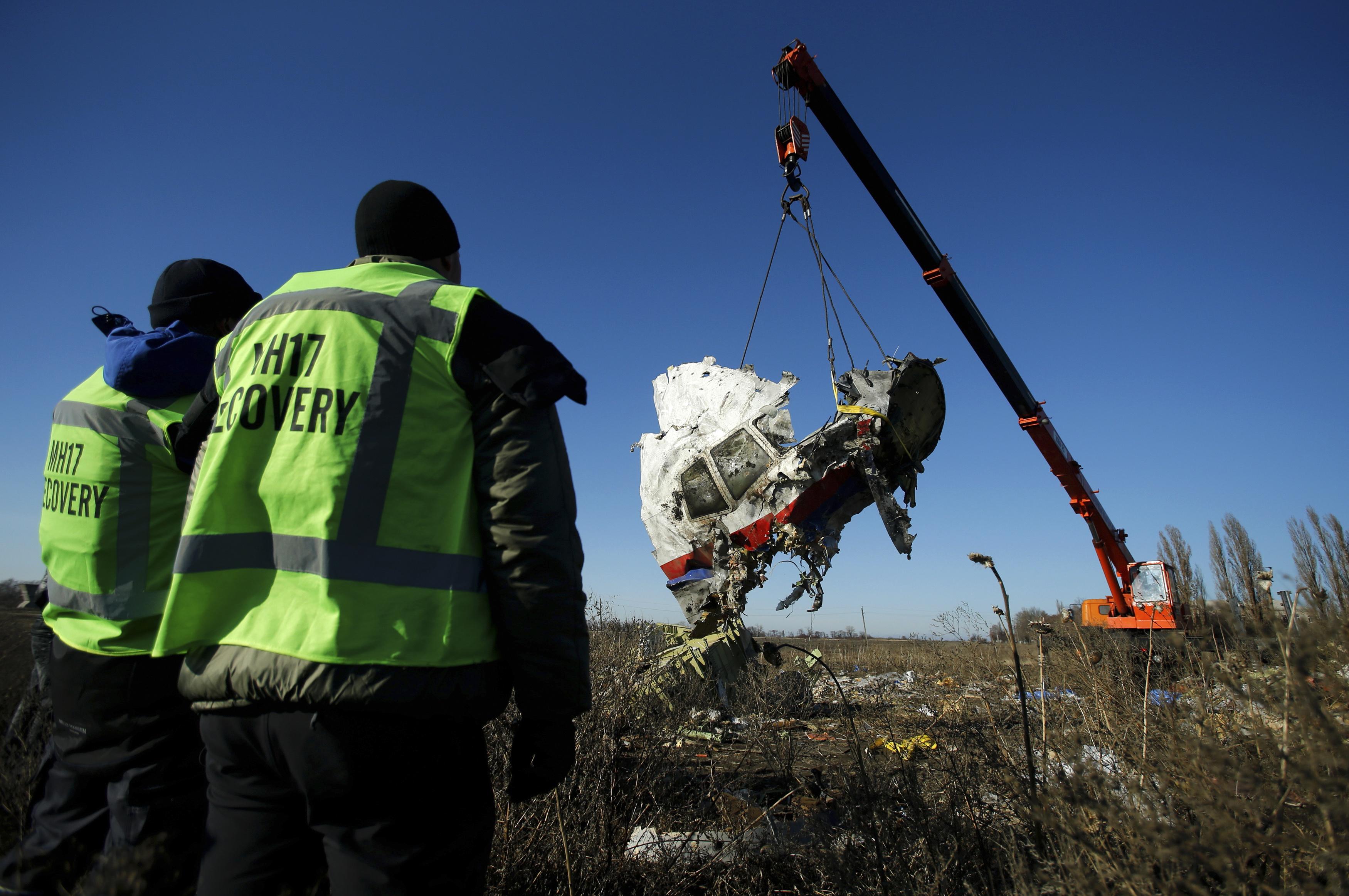 Mảnh vỡ chiếc m&aacute;y bay xấu số MH17. Ảnh: Reuters
