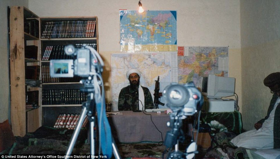 On message: The terrorist mastermind had, by this point, declared war on the United States and tried to use international press coverage to spread the word&nbsp;