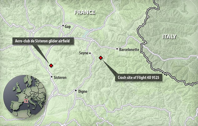 Lubitz brought down the passenger plane&nbsp;in the Alpes-de-Haute-Provence on Tuesday. The crash site is just 30 miles from the Aero-club de Sisteron glider airfield, which Lubitz visited regularly as a child with his parents