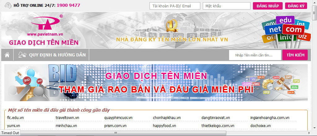 Nhiều sàn giao dịch kinh doanh, đấu giá tên miền đã ra đời