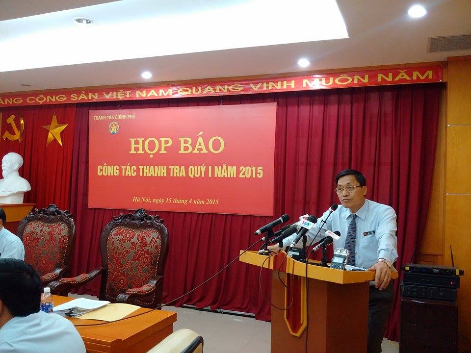 &Ocirc;ng Ng&ocirc; Văn Kh&aacute;nh- Ph&oacute; Tổng TTCP tại buổi họp b&aacute;o