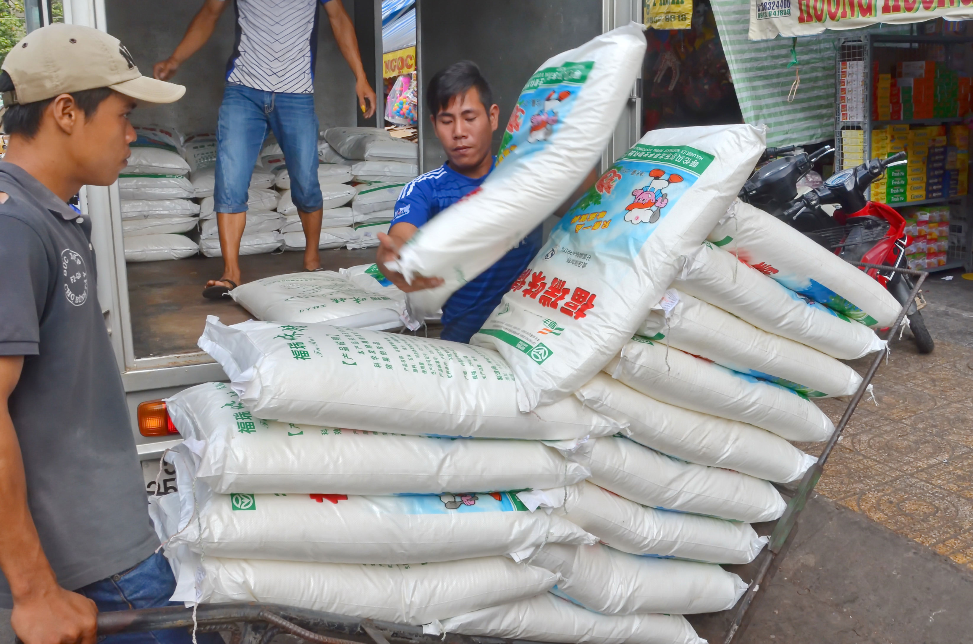 Thực phẩm Trung Quốc về chợ Bình Tây (TP HCM)Ảnh: TẤN THẠNH