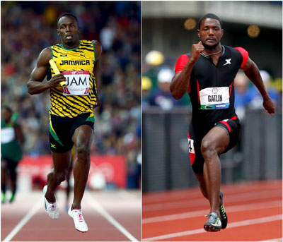 Bolt và Gatlin sẽ là cuộc đối đầu đáng chú ý nhất ở đợt chạy chung kết 100 m Ảnh: REUTERS