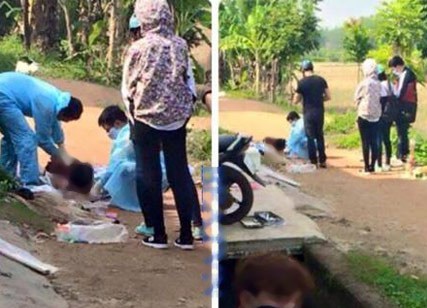 Thi thể thanh niên đang phân hủy dưới cống ven đường