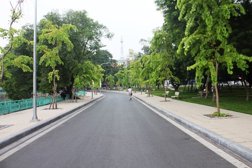 Phố Nguyễn Đ&igrave;nh Thi vừa được đặt t&ecirc;n, đoạn từ ng&atilde; ba giao cắt đường Thanh Ni&ecirc;n cạnh vườn hoa L&yacute; Tự Trọng đến ng&atilde; ba giao cắt phố Tr&iacute;ch S&agrave;i (đối diện nh&agrave; số 2). Đoạn đầu đường đi qua cửa sau trường THPT Chu Văn An.