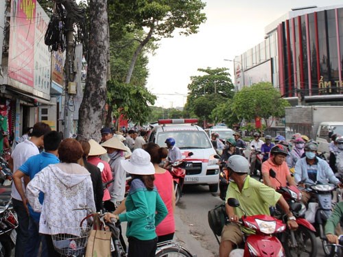 Hiện trường vụ ông L. tự tử vì bị chủ nợ đe dọa và ép đến đường cùng - Ảnh: Mã Phong