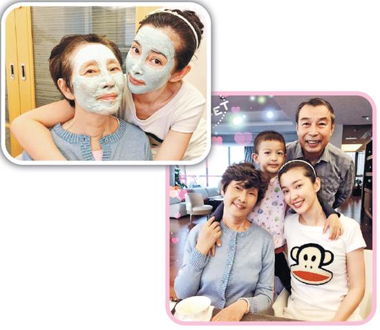 Cô sống vui cùng cha mẹ và con trai nuô
