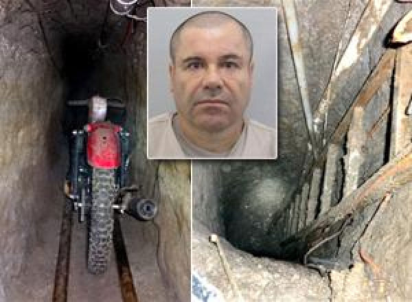 Hầm ngầm v&agrave; El Chapo (ảnh nhỏ) Ảnh: JAMMEDUP