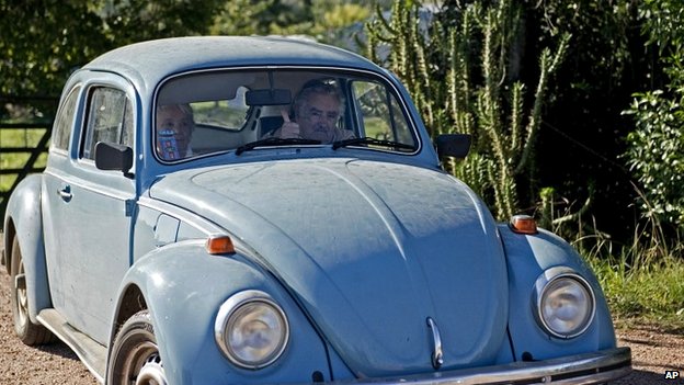 Chiếc xe Volkswagen Beetle 1987 của ông Mujica. Ảnh: AP