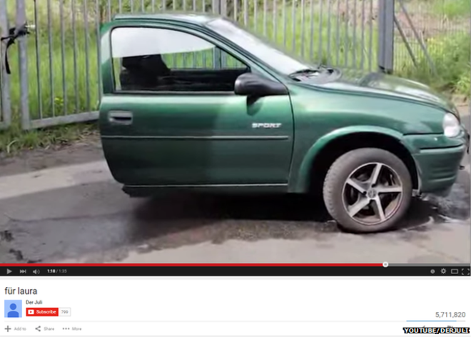 Đoạn video thu h&uacute;t hơn 5 triệu lượt xem tr&ecirc;n mạng YouTube. Ảnh: BBC