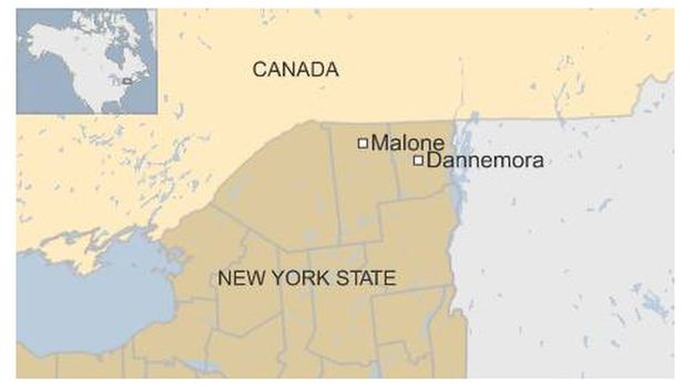 Thị trấn Malone gần biên giới Canada- nơi tên Matt bị phát hiện. Ảnh: BBC
