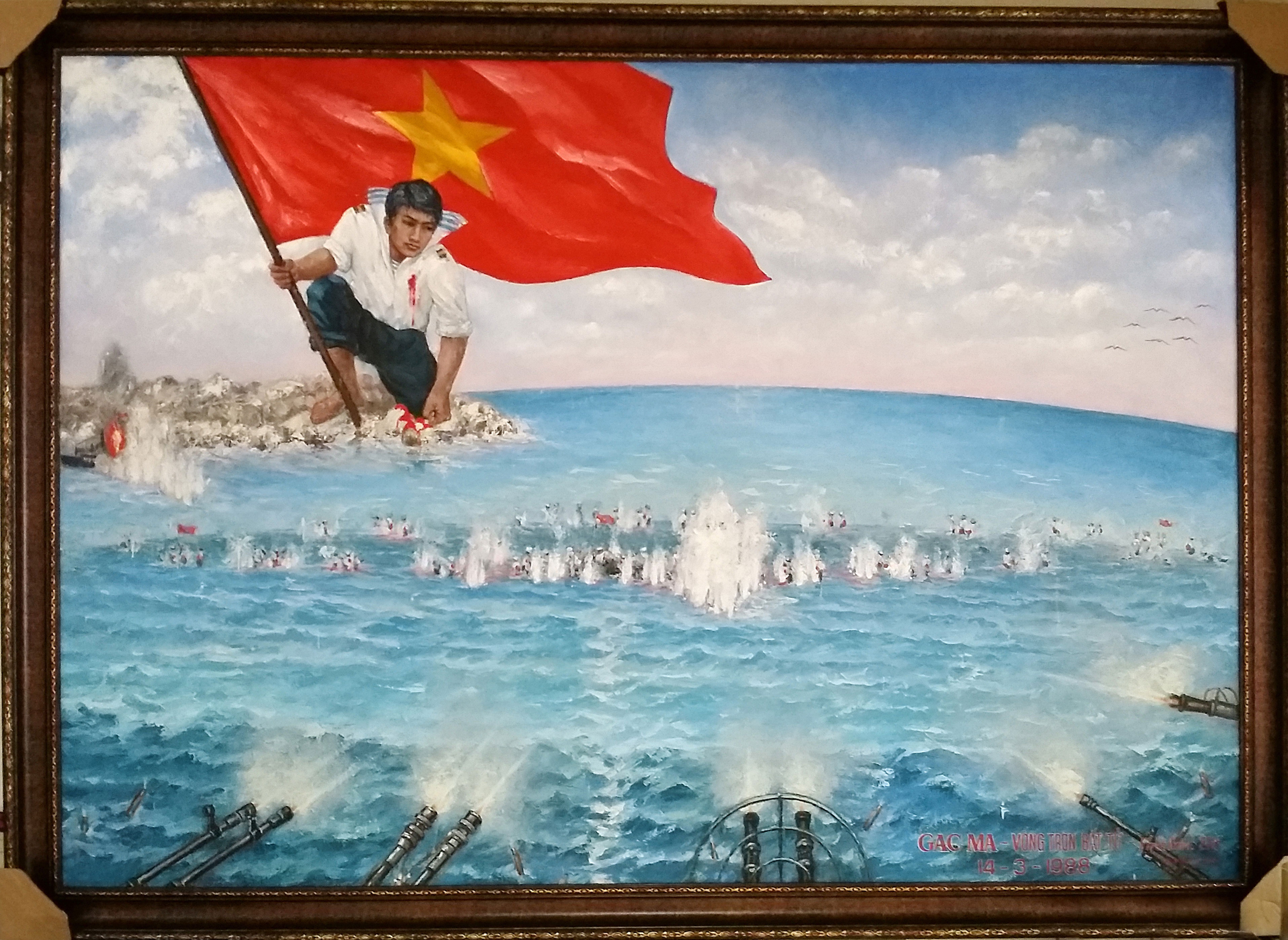 Bức tranh &ldquo;Gạc Ma - V&ograve;ng tr&ograve;n bất tử&rdquo; được họa sĩ B&ugrave;i Lệ Trang thực hiện trong 1 th&aacute;ng