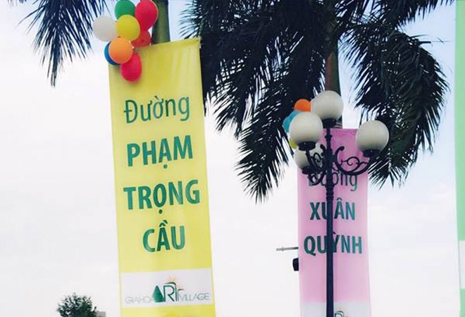 C&aacute;c t&ecirc;n đường được đặt tại khu d&acirc;n cư Gia H&ograve;a. Ảnh: S.Nhung