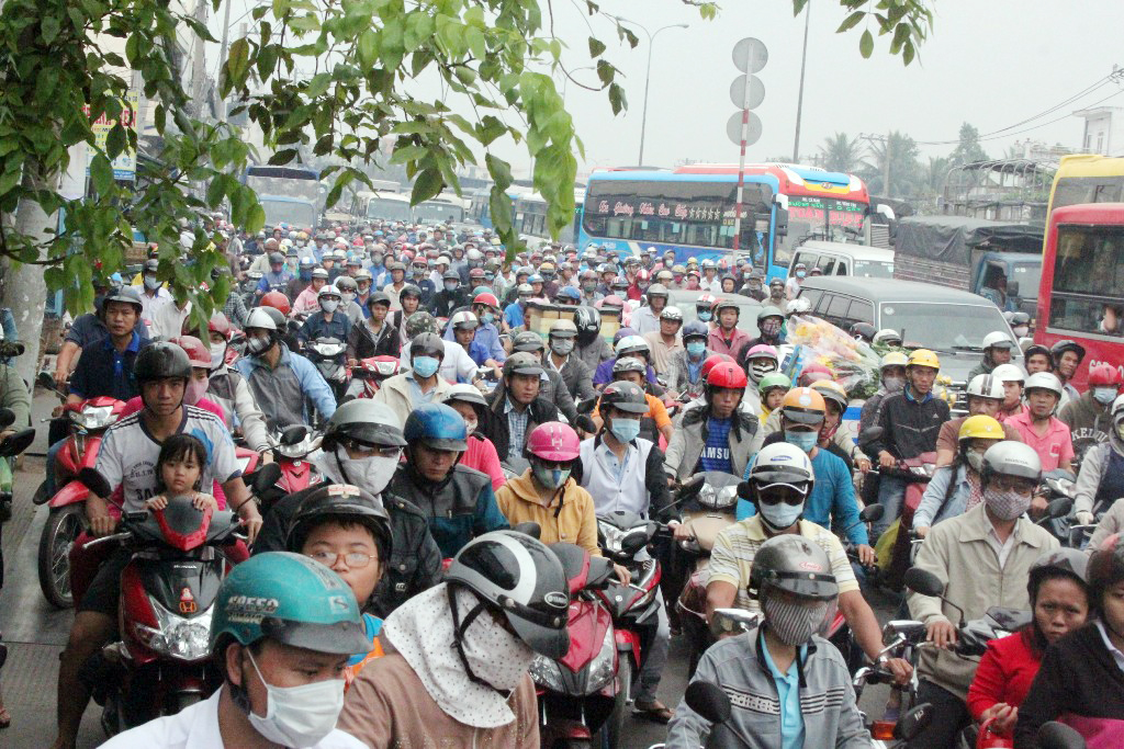 Giao th&ocirc;ng kẹt cứng khi qua đ&acirc;y.
