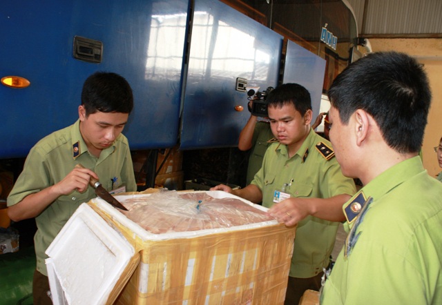 Số h&agrave;ng h&ocirc;i thối được Đội Quản l&yacute; thị trường số 1 - Chi cục Quản l&yacute; thị trường Ninh B&igrave;nh bắt giữ