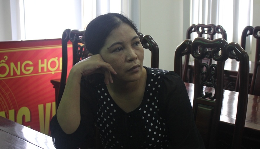 Bà Oanh tại cơ quan công an.