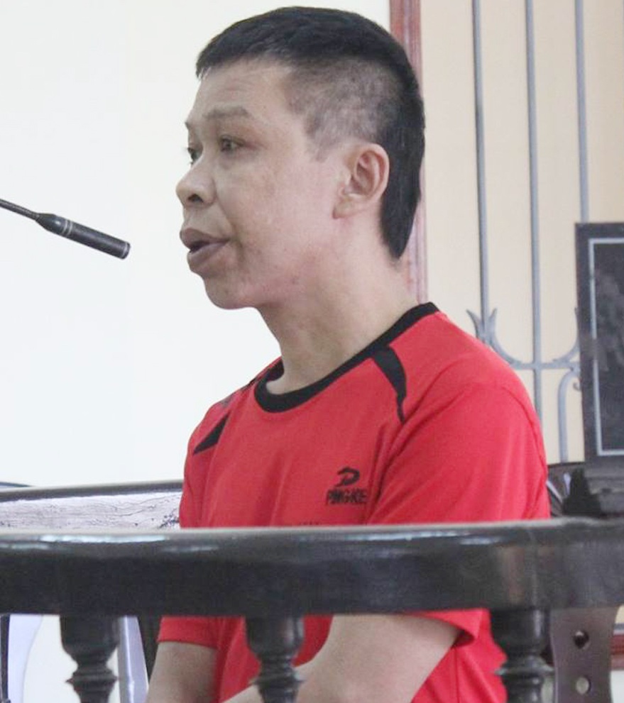 Đối tượng Lô Văn Thái tại phiên tòa. Ảnh: T. Ngô