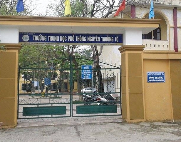 Trường Nguyễn Trường Tộ, TP.Vinh nơi nam sinh T v&agrave; nữ sinh D đang học.