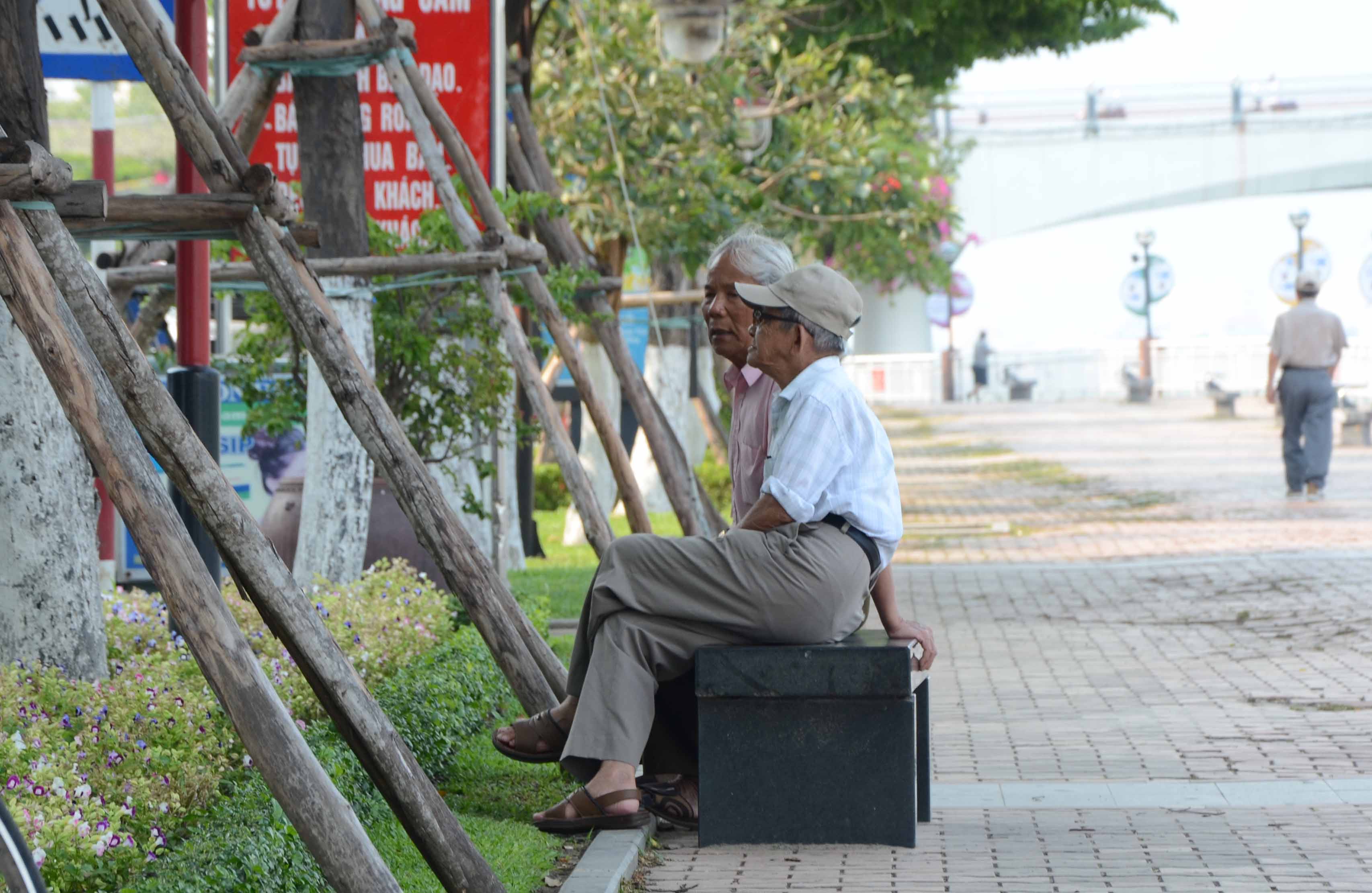 Nhi&ecirc;̀u người ở TP Đà nẵng phải tìm bo&oacute;ng c&acirc;y ng&ocirc;̀i cho m&aacute;t Ảnh: Bích V&acirc;n