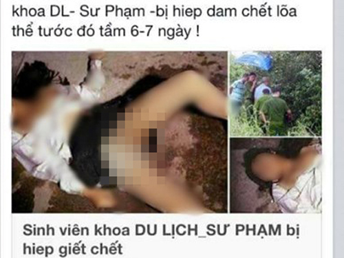 Điều tra vụ tung tin đồn nữ sinh viên bị hiếp dâm, chết loã thể