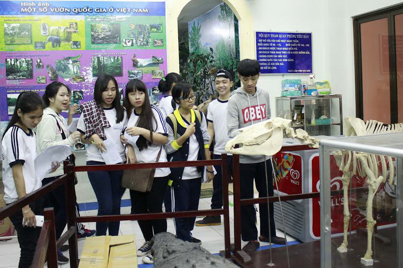 Học sinh Trường THPT L&ecirc; Thị Hồng Gấm (quận 3, TP HCM) trong giờ học ngoại kh&oacute;a ở Thảo Cầm Vi&ecirc;n Ảnh: HO&Agrave;NG TRIỀU