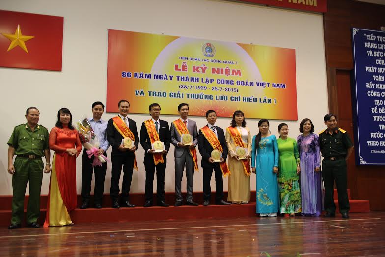 Các cá nhân đoạt giải thưởng Lưu Chí Hiếu do LĐLĐ quận 1, TP
HCM tổ chức