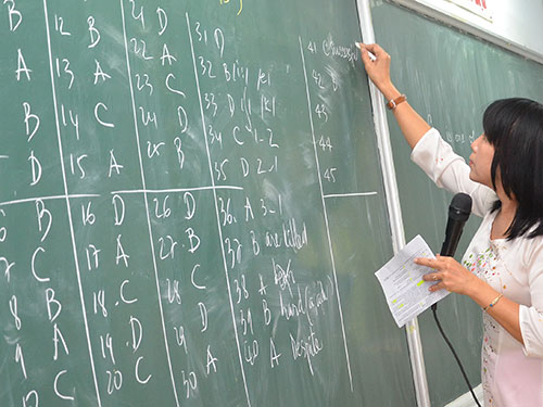 Trong kỳ thi “3 chung” trước đây, ngoại ngữ chỉ thi theo hình thức trắc nghiệm Ảnh: TẤN THẠNH