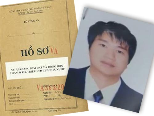 Chân dung Giang Kim Đạt và hồ sơ vụ án về đối tượng này. (Ảnh do cơ quan chức năng cung cấp)