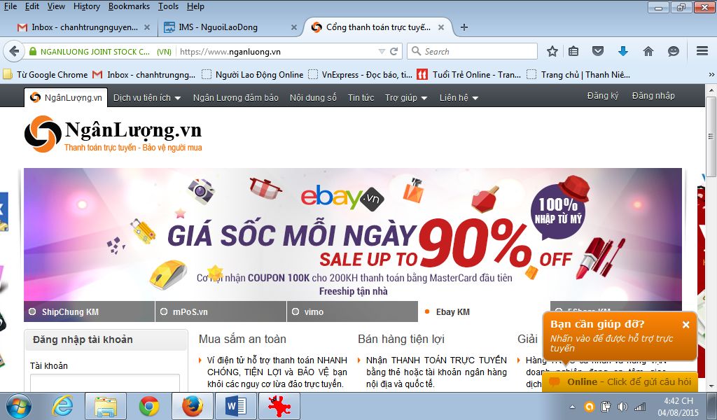 Hiện website nganluong.vn đ&atilde; hoạt động b&igrave;nh thường trở lại