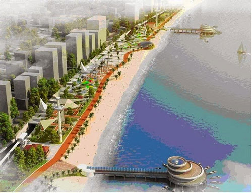 Phối cảnh công viên bờ biển Nha Trang thành biển Phoenix. Ảnh: phoenixbeachvietnam.com