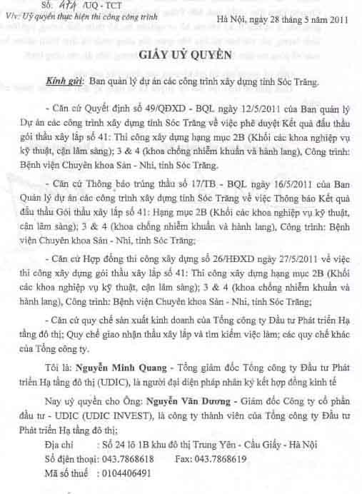 Ông Quang vừa ký hợp đồng ủy quyền, vừa ký hợp đồng kinh tế nội bộ với ông Dương