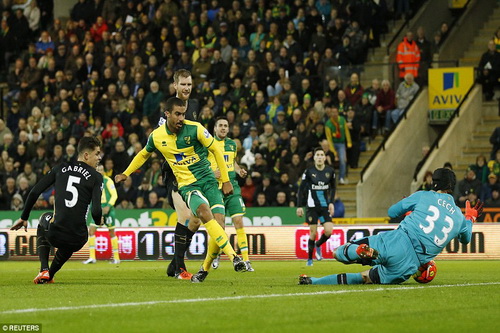 Hòa Norwich, Arsenal vẫn ngoài tốp 3