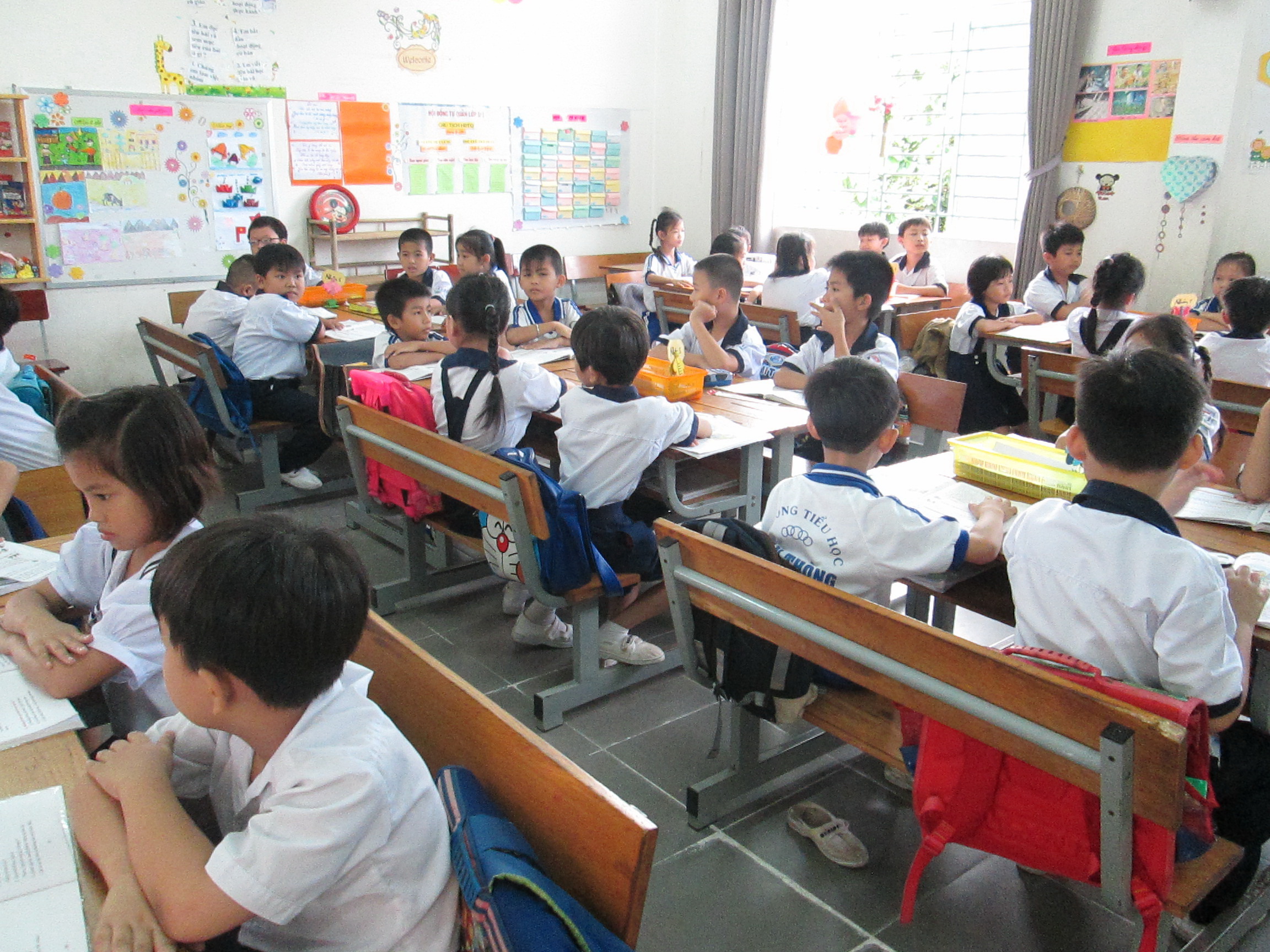 Học sinh Trường Tiểu học T&acirc;n Th&ocirc;ng, huyện Củ Chi