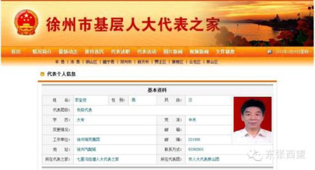 &Ocirc;ng Li Baojun, đại biểu quốc hội của TP Từ Ch&acirc;u, tỉnh Giang T&ocirc;. &Agrave;nh: Shanghaiist