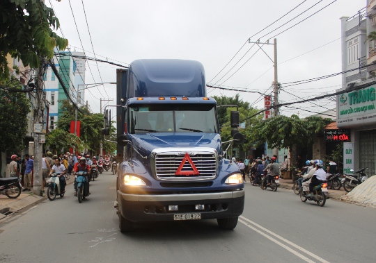 Chiếc xe container trong vụ tai nạn