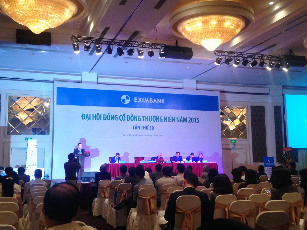 Eximbank tổ chức đại hội cổ đ&ocirc;ng thường ni&ecirc;n 2015 sau 2 lần tr&igrave; ho&atilde;n