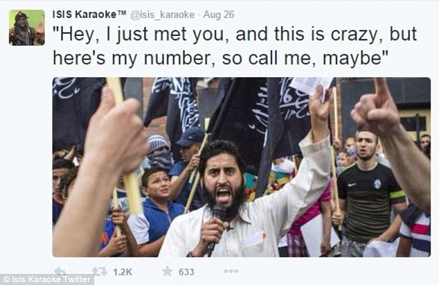 This image, showing a man holding a microphone and piece of paper was accompanied by lyrics from Carly Rae Jepsens song Call Me Maybe