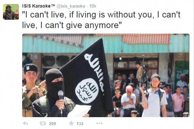 This picture, showing a militant with a microphone before a crowd, is captioned with the lyrics from Mariah Careys Without You