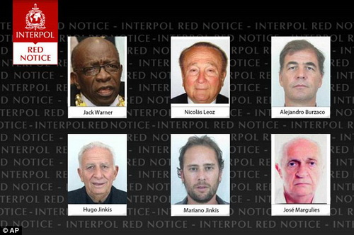 6 nh&acirc;n vật c&oacute; li&ecirc;n quan đến FIFA bị Interpol truy n&atilde; to&agrave;n cầu