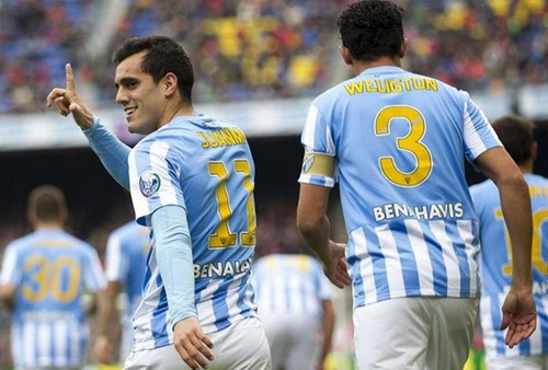 Juanmi sau bàn thắng quý như vàng từ phút thứ 7 cho Malaga
