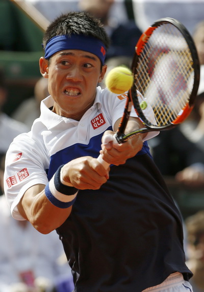 Nishikori c&oacute; cuộc lội ngược d&ograve;ng ấn tượng d&ugrave; kh&ocirc;ng th&agrave;nh c&ocirc;ng