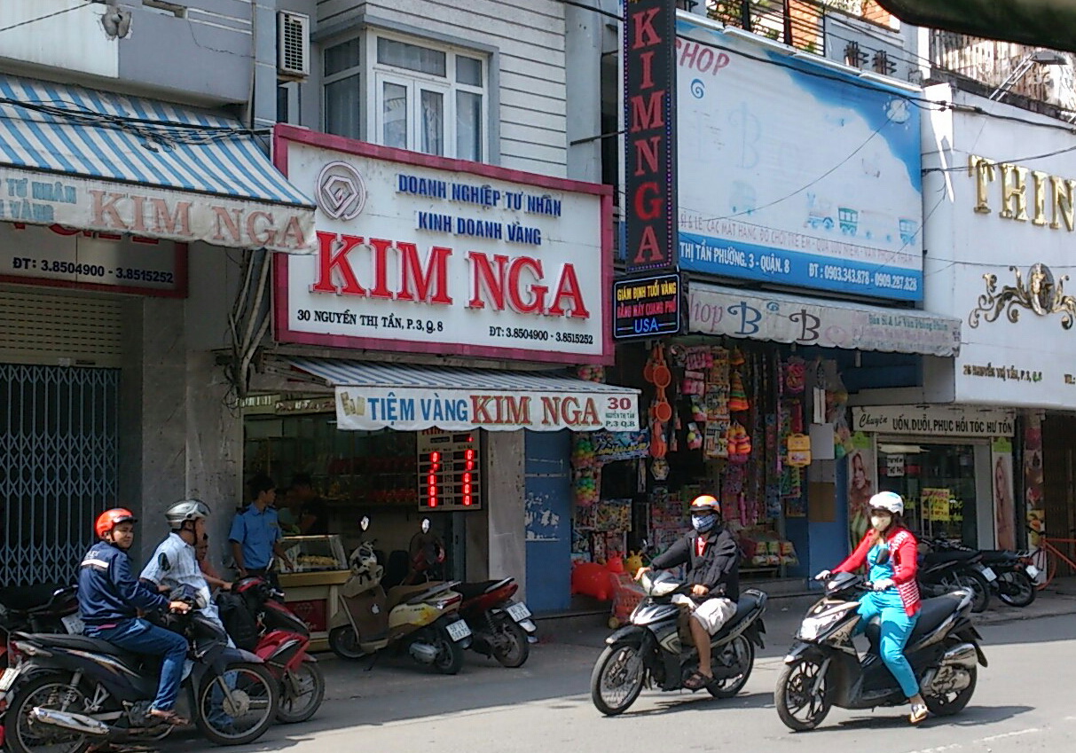 Doanh nghiệp tư nh&acirc;n kinh doanh v&agrave;ng Kim Nga ở đường Nguyễn Thị Tần, phường 3, quận 8 &ndash; TP HCM