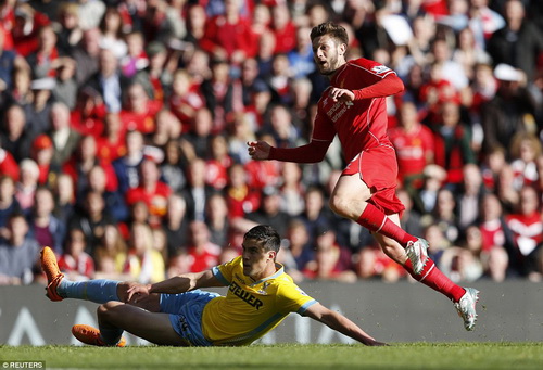 Adam Lallana ghi bàn mở tỉ số cho Liverpool