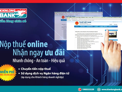Ngân hàng miễn phí dịch vụ nộp thuế điện tử