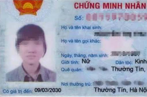 Chứng minh nh&acirc;n d&acirc;n của nữ sinh Nguy&ecirc;̃n T.T.